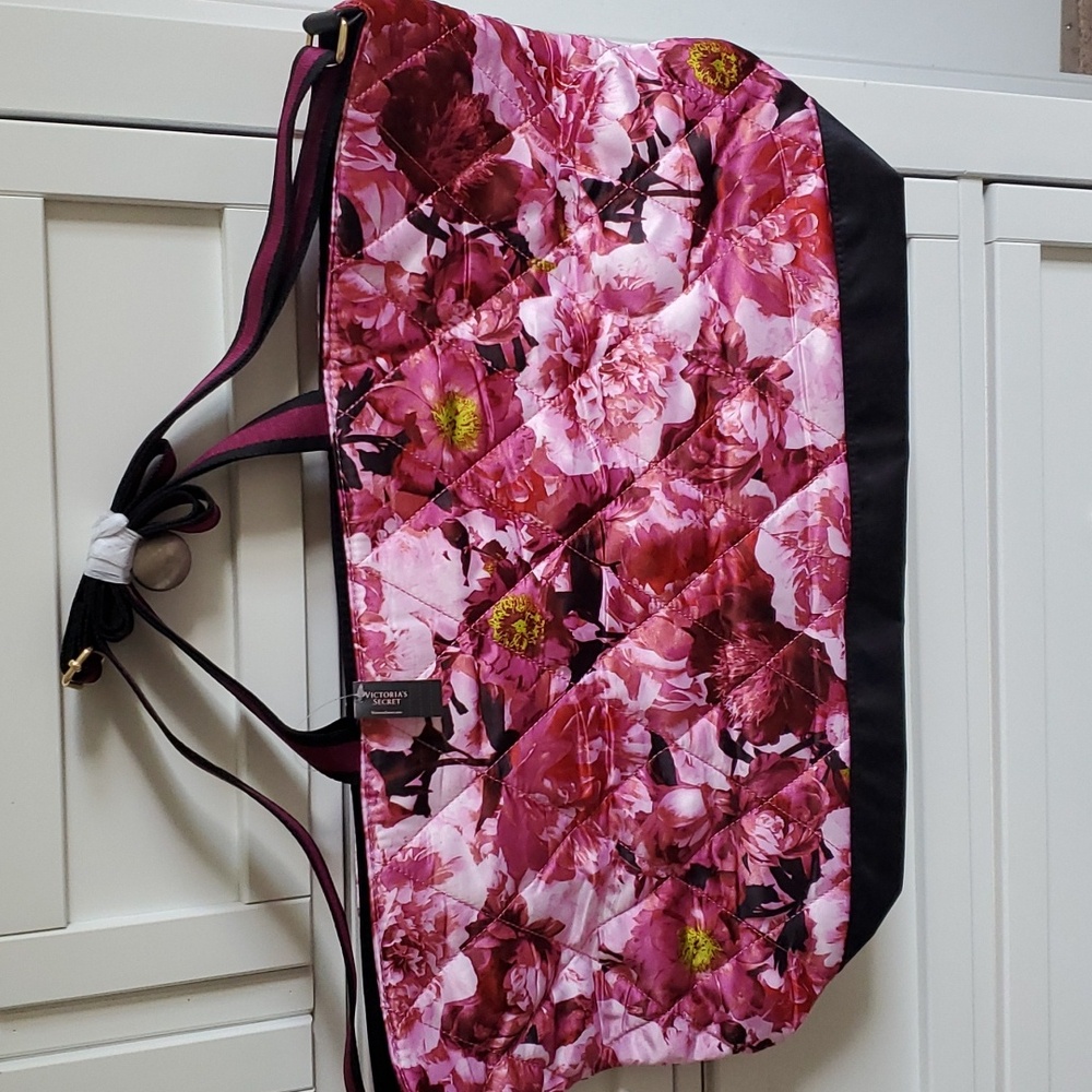 Victoria's Secret floral zip tote bag